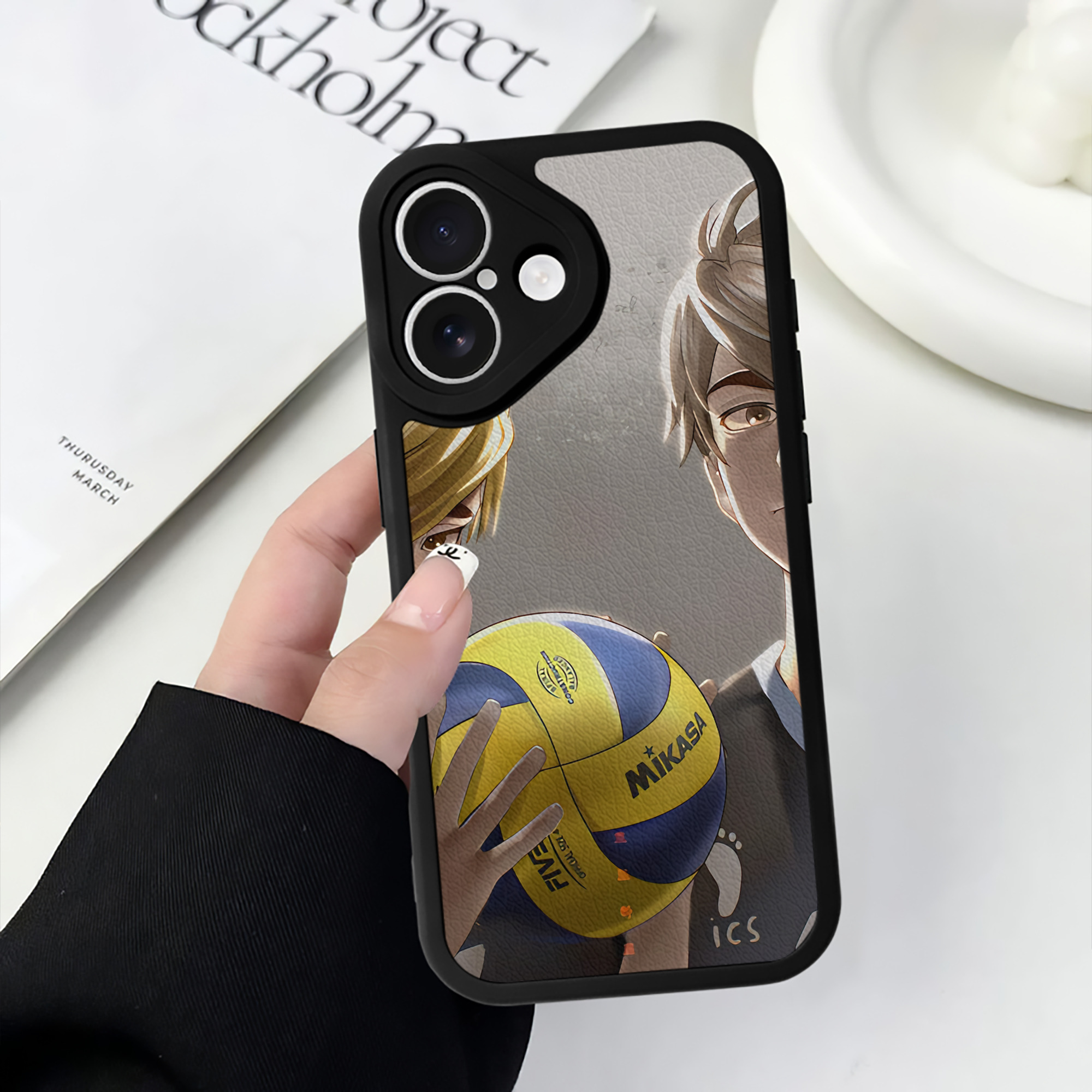 （画像用） ハイキュー!! Haikyu!! 【iPhone 16シリーズ対応】シリコンスマホケース（レザー調） 材質：シリコン